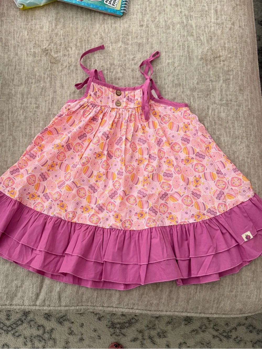 cheeky plum Pink & Magenta Ruffle-Hem Tie-Strap Dress